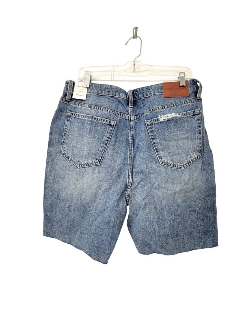 Lucky Brand High Rise Destroyed Denim Bermuda Shorts NWT - Picture 2 of 8